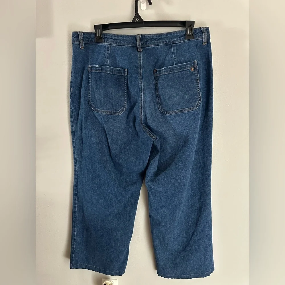 Jessica Simpson Tease High Rise Wide Leg Jeans Patch Pocket Plus Size 18 W